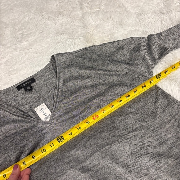 White House Black Market women’s SILVER V-Neck Double Layer Tunic Small NWT - Picture 6 of 9